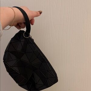 Patrizia Luca Black Geometric Wristlet